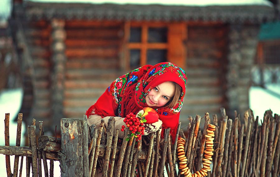 Sexy girl Women in Slavic costumes in Shah Alam