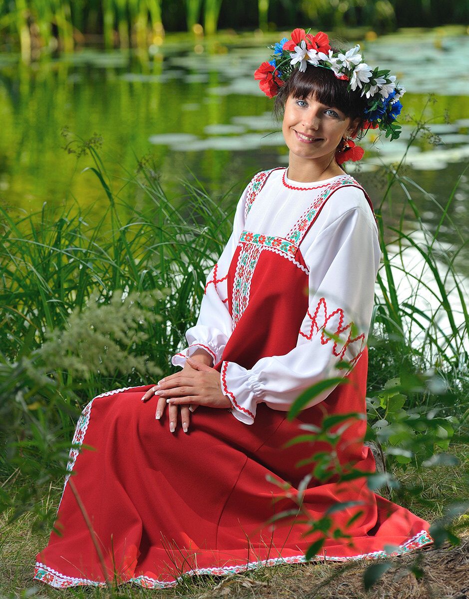 Beautiful girl Girls in Slavic costumes in Shah Alam
